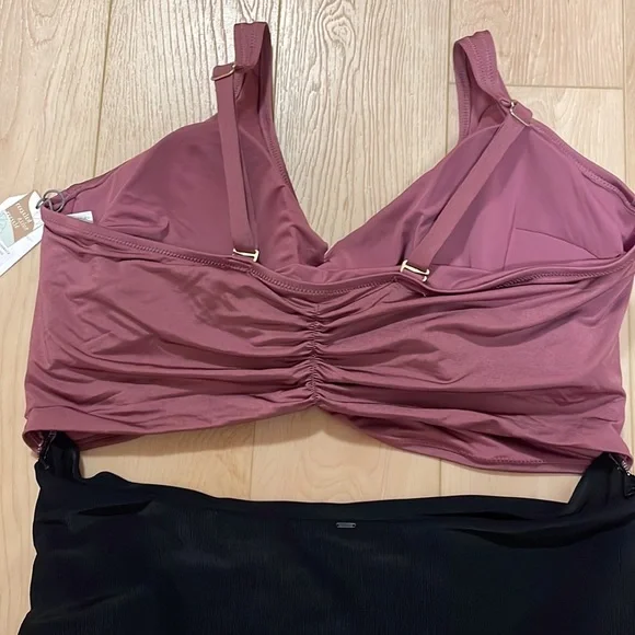 Everyday Sunday The Wrap Cutout One-Piece Swimsuit, Tulipwood, sz 3X - Picture 7 of 15